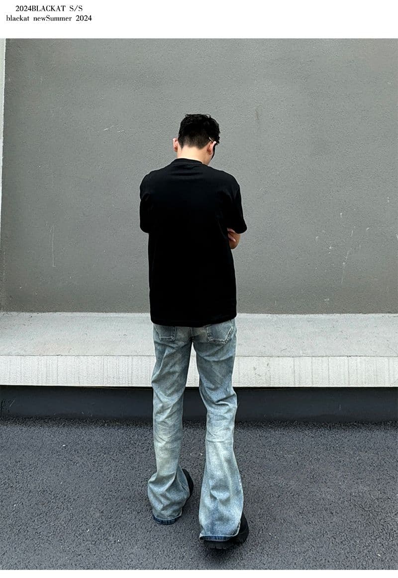 2026 새로운 아메리칸 높음 거리 vibe 워싱 부츠컷 청바지 남자 여름 cleanfit 스트레이트 롱 바지 상세 이미지 4