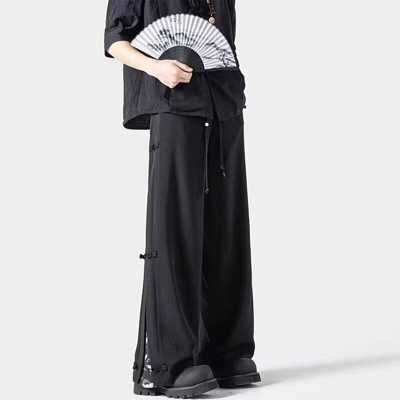 느슨함 센스 높은 품질 바지 주간 실크 캐주얼 바지 남성 여름 새로운 차가운 센스 라이 경기 서울 루즈핏 스트레이트 워크웨어 팬츠 상세 이미지 10