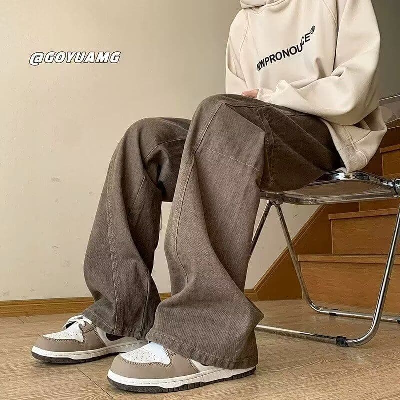 2026 워크웨어 청바지 남녀 아메리칸 레트로 높음 거리 와이드 레그 팬츠 봄 가을 빅 사이즈 루즈핏 스트레이트 바지 커플