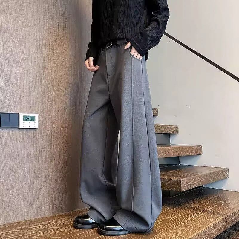 봄 여름 클래식 일본식 오래된 돈 바람 정장 긴 바지 2026 새로운 루즈핏 와이드 레그 팬츠 cleanfit 남성 슬랙스 상세 이미지 1