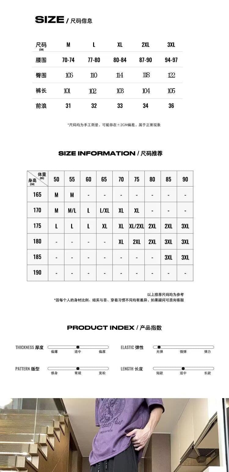 2026 작은 옥스포드 3 차원 테두리 주름 항구 트렌디 기능 바람 남성 스트레이트 워크웨어 루즈핏 커플 아웃도어 팬츠 상세 이미지 1