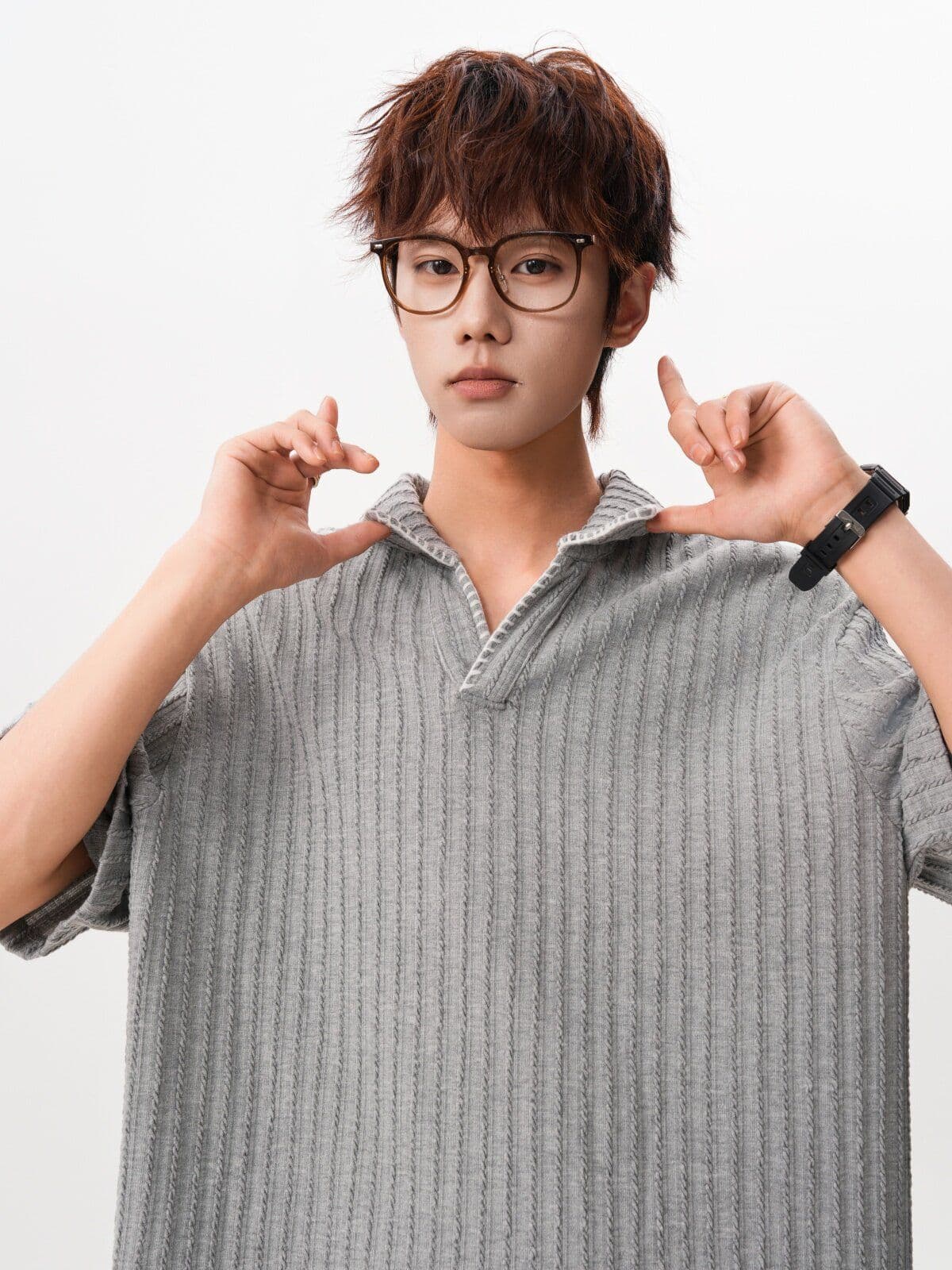 2026 새로운 오래된 돈 바람 레트로 폴로 칼라 POLO 셔츠 여름 높음 거리 손 바느질 반팔 조수 브랜드 니트 스웨터 상세 이미지 6
