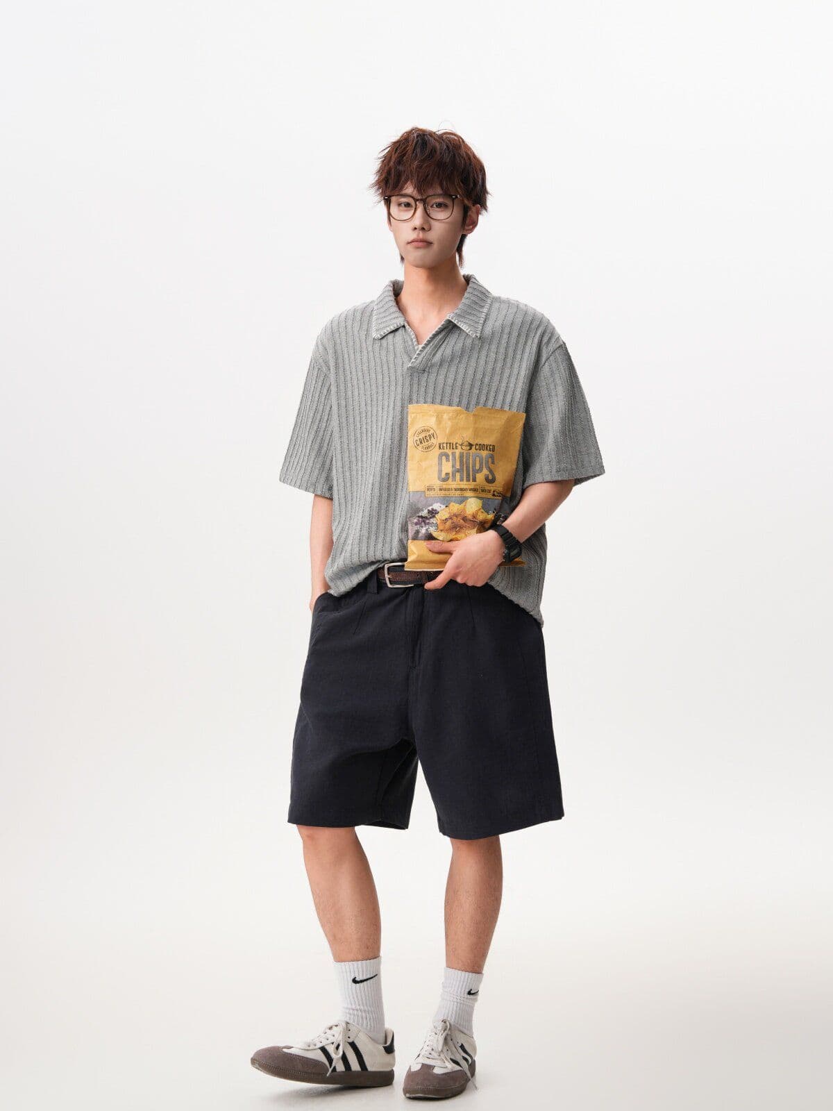 2026 새로운 오래된 돈 바람 레트로 폴로 칼라 POLO 셔츠 여름 높음 거리 손 바느질 반팔 조수 브랜드 니트 스웨터 상세 이미지 7