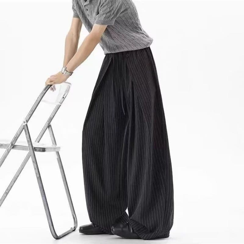 인기 도루 가을 센스 캐주얼 바지 남자 여자 허리밴드 와이드 레그 팬츠 2026 새로운 봄 여름 루즈핏 긴 바지 트렌디