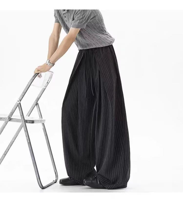 인기 도루 가을 센스 캐주얼 바지 남자 여자 허리밴드 와이드 레그 팬츠 2026 새로운 봄 여름 루즈핏 긴 바지 트렌디 상세 이미지 4