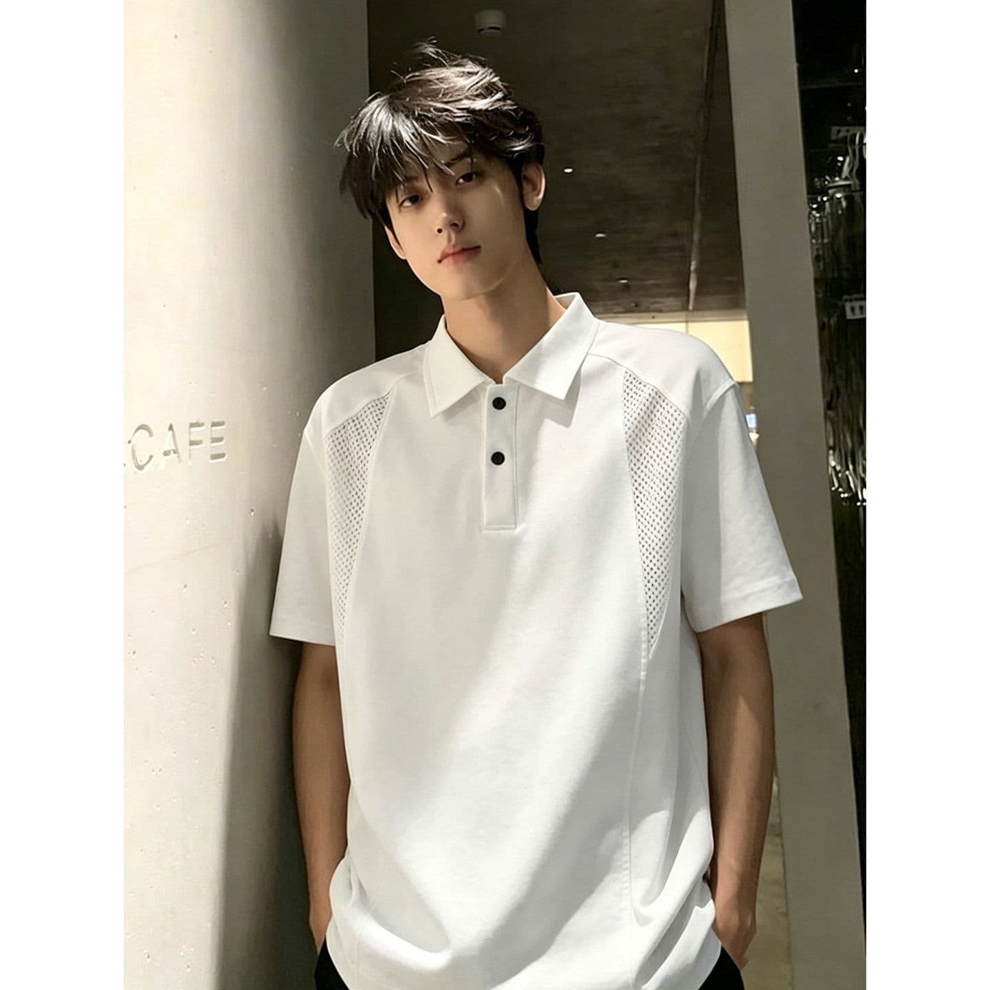 2026 아메리칸 메쉬 속도 건조한 POLO 셔츠 남자 반팔 여름 해체 긍정적 인 어깨 폴로 칼라 차가운 센스 티셔츠 반소매 맨위
