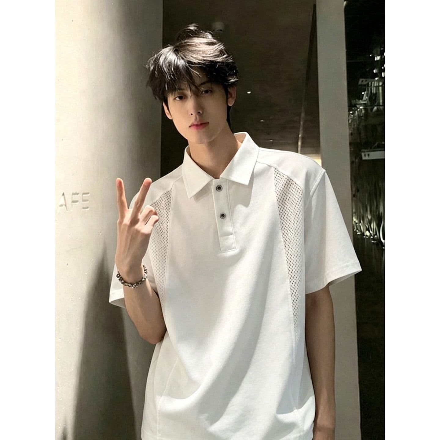 2026 아메리칸 메쉬 속도 건조한 POLO 셔츠 남자 반팔 여름 해체 긍정적 인 어깨 폴로 칼라 차가운 센스 티셔츠 반소매 맨위 이미지 3