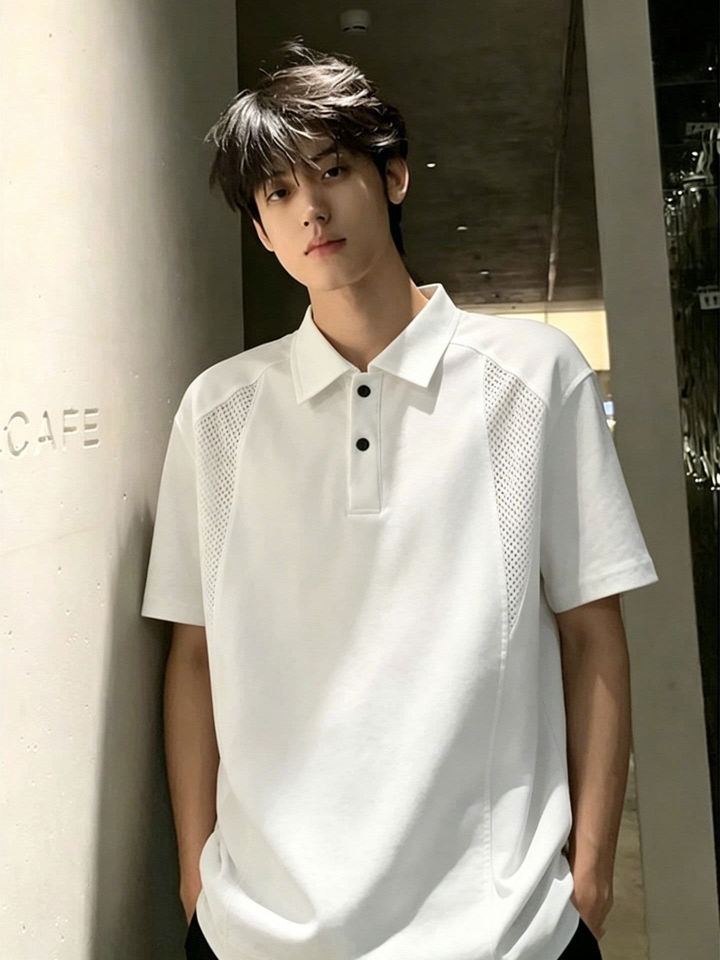 2026 아메리칸 메쉬 속도 건조한 POLO 셔츠 남자 반팔 여름 해체 긍정적 인 어깨 폴로 칼라 차가운 센스 티셔츠 반소매 맨위 상세 이미지 3
