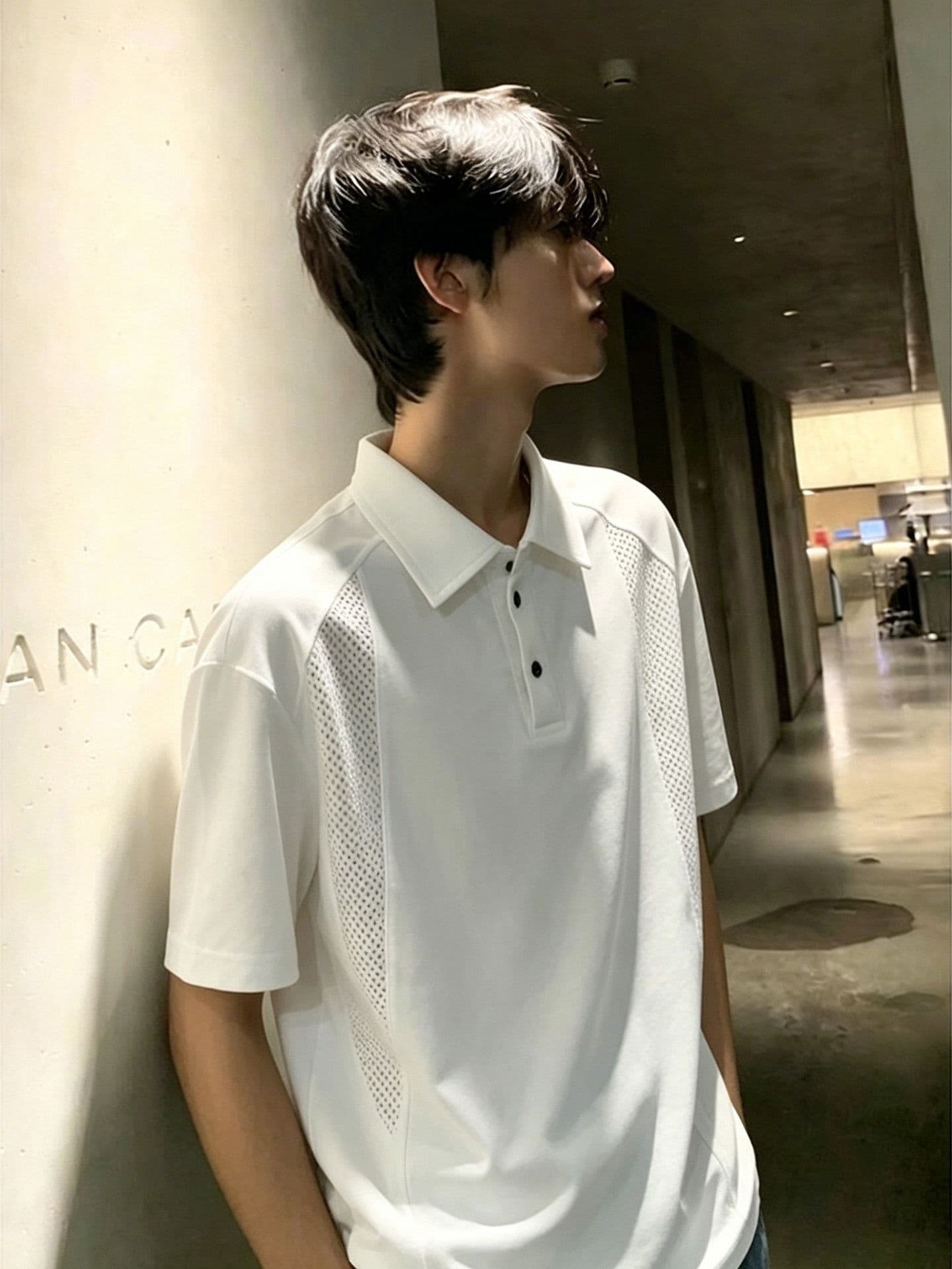 2026 아메리칸 메쉬 속도 건조한 POLO 셔츠 남자 반팔 여름 해체 긍정적 인 어깨 폴로 칼라 차가운 센스 티셔츠 반소매 맨위 상세 이미지 4