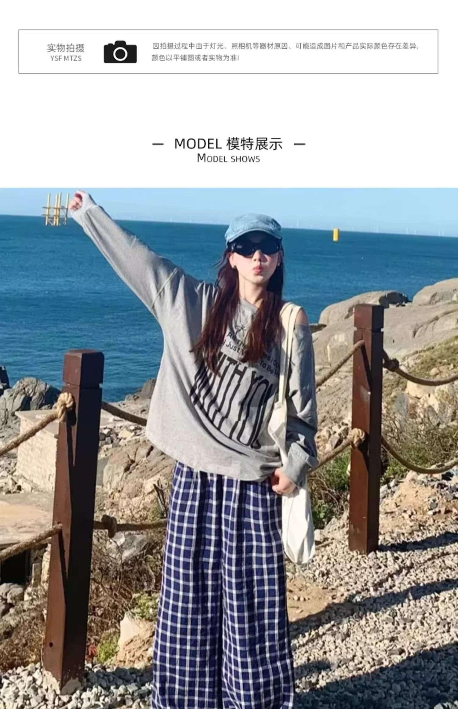2026 새로운 체크무늬 넓은 다리 스트레이트 팬츠 남자 여름 얇은 스타일 루즈핏 다용도 체크무늬 캐주얼 바지 상세 이미지 6