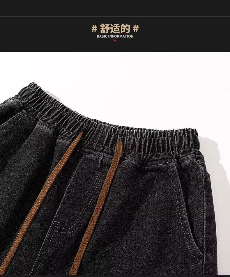 레트로 아모이 트렌디 허리밴드 펌프 로프 스트레이트 청바지 남성 봄 가을 루즈핏 아메리칸 조수 브랜드 넓은 다리 캐주얼 긴 바지 상세 이미지 16