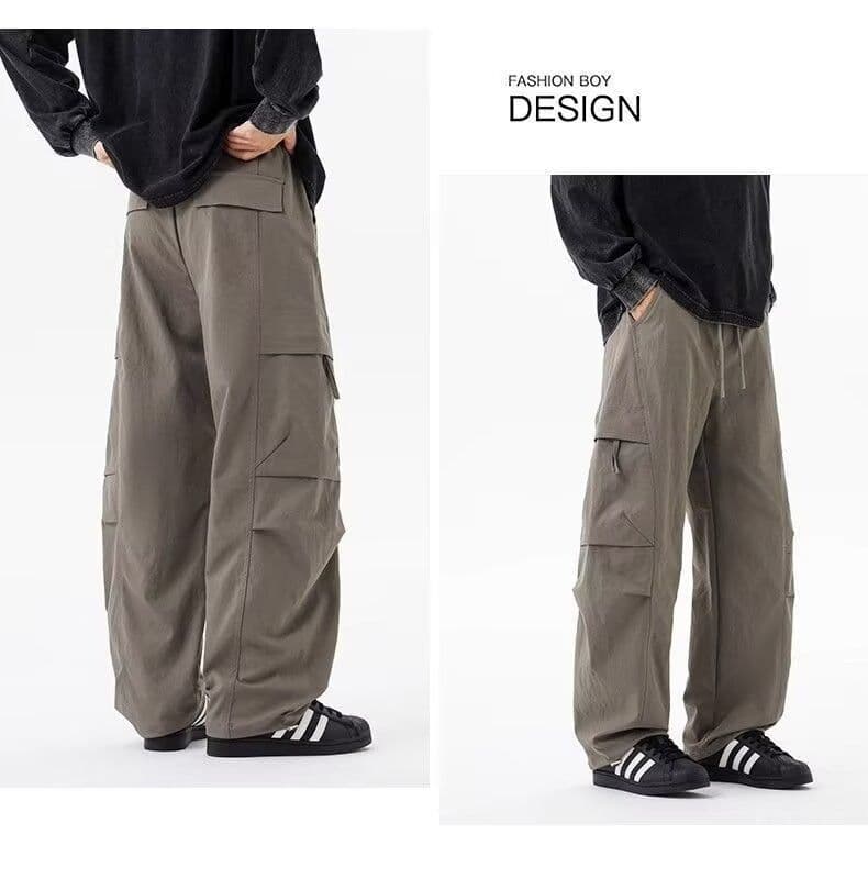 2026 봄 가을 새로운 조수 브랜드 루즈핏 캐주얼 바지 남자 스트레이트 빅 포켓 워크웨어 팬츠 트렌드 커플 롱 바지 상세 이미지 11