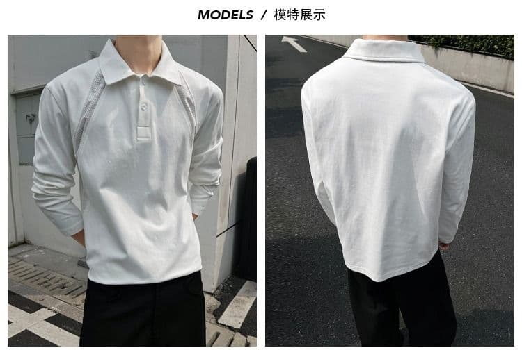 2026 가을 아메리칸 레트로 빅 사이즈 폴로 칼라 긴팔 POLO 셔츠 남녀 캐주얼 루즈핏 통기성 다용도 티셔츠 맨위 상세 이미지 2