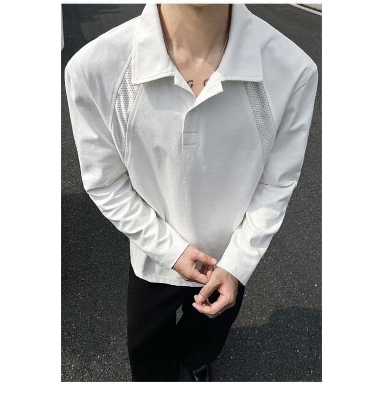 2026 가을 아메리칸 레트로 빅 사이즈 폴로 칼라 긴팔 POLO 셔츠 남녀 캐주얼 루즈핏 통기성 다용도 티셔츠 맨위 상세 이미지 3