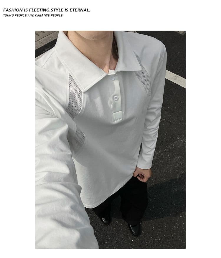 2026 가을 아메리칸 레트로 빅 사이즈 폴로 칼라 긴팔 POLO 셔츠 남녀 캐주얼 루즈핏 통기성 다용도 티셔츠 맨위 상세 이미지 4