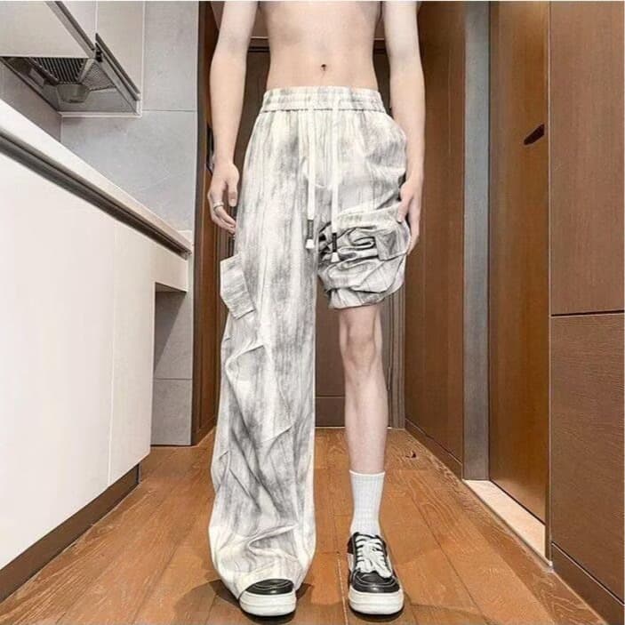 2026 아메리칸 레트로 워싱 마 오래된 모통이 칼 3 차원 자르기 청바지 남녀 봄 여름 다용도 스트레이트 와이드 레그 팬츠 이미지 3