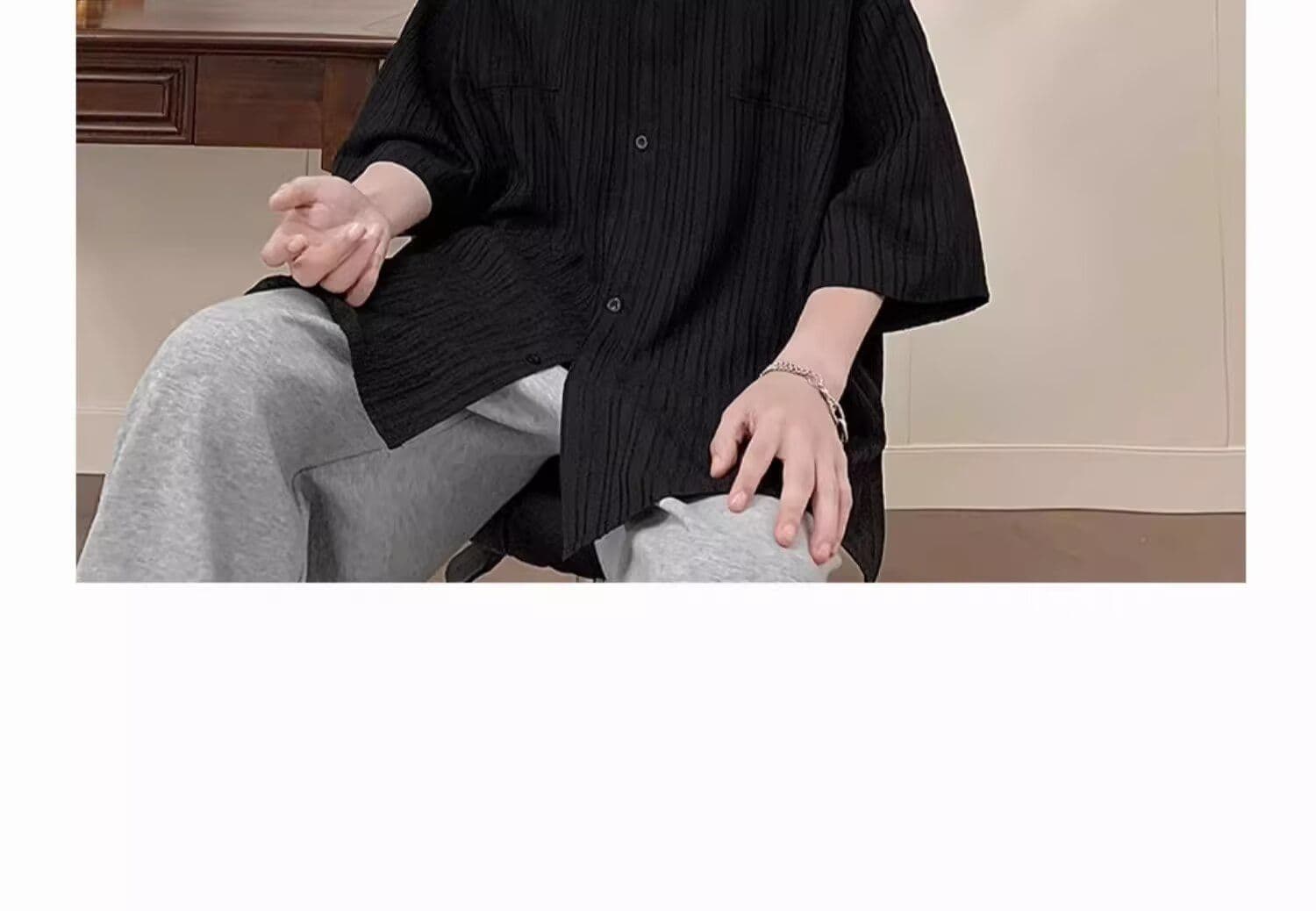 2026 새로운 Seersucker 질감 센스 반팔 셔츠 남성 봄 여름 루즈핏 일상 출퇴근 다용도 셔츠 재킷 상세 이미지 1