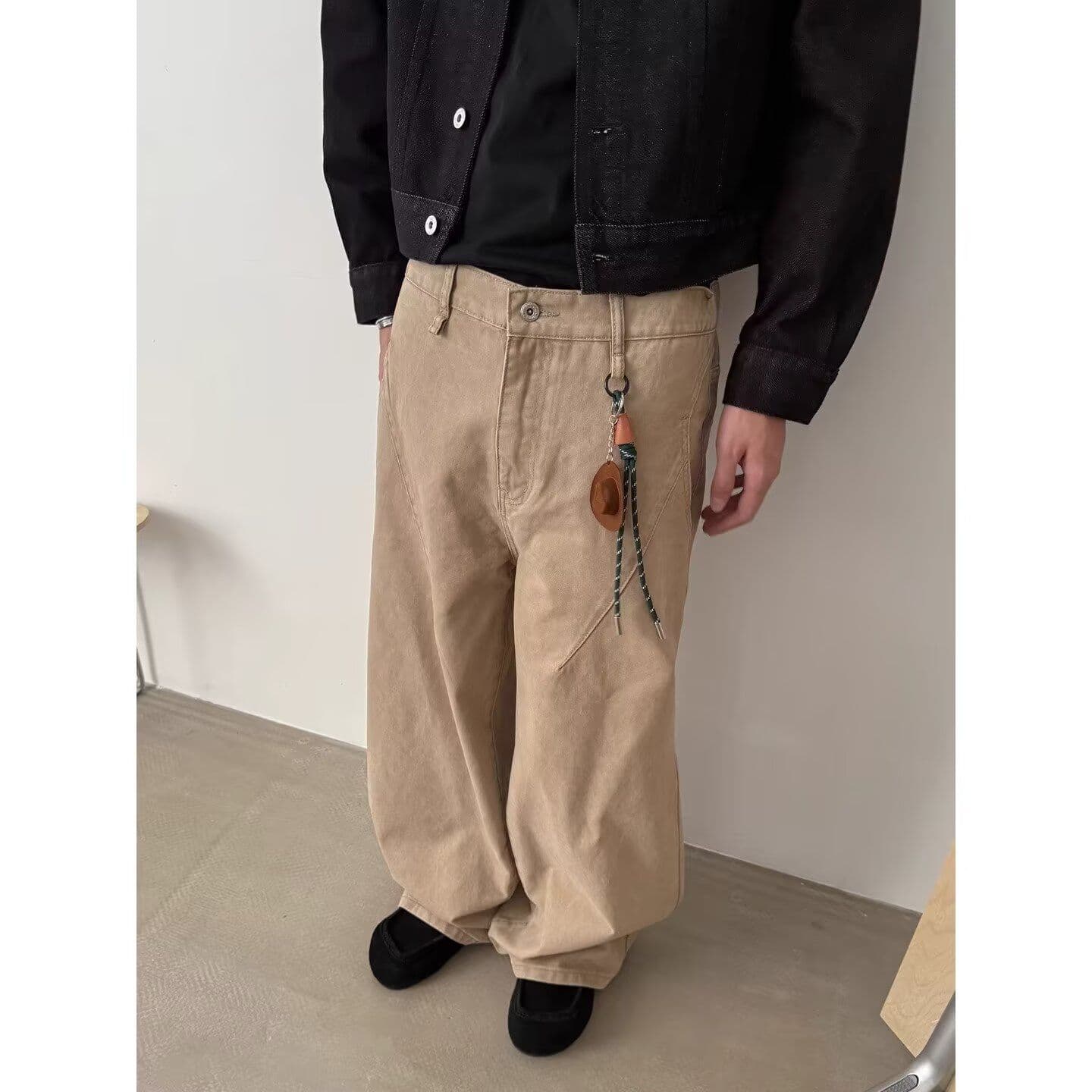 2026 아메리칸 cleanfit 미니멀리즘 출퇴근 넓은 다리 슬랙스 남녀 봄 가을 다용도 캐주얼 바지 슬림해 보이는 롱 바지 이미지 5