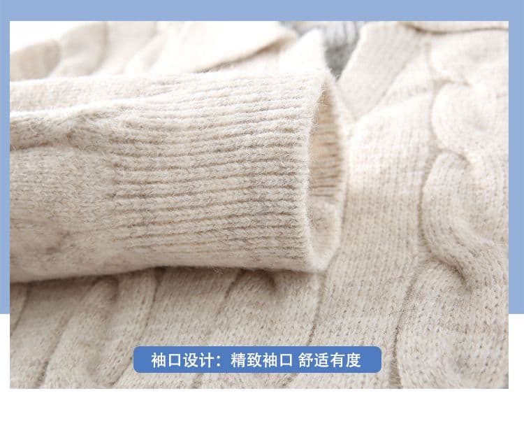 2026 새로운 무거운 페이크 레이어드 프랑스식 레트로 꽈배기 니트 스웨터 폴로 칼라 스웨터 남성 가을 겨울 맨위 상세 이미지 7