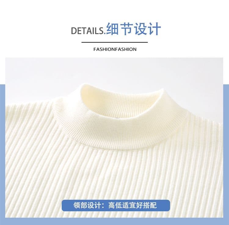 2026 새로운 오래된 돈 바람 질감 센스 아메리칸 긍정적 인 어깨 스웨터 남자 겨울 스웨터 cleanfit 니트 기본 셔츠 상세 이미지 5