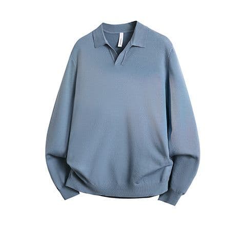 2026 새로운 가을 겨울 오래된 돈 바람 헨리 칼라 니트 POLO 셔츠 스웨터 남성 한 부서 고급 센스 상세 이미지 11