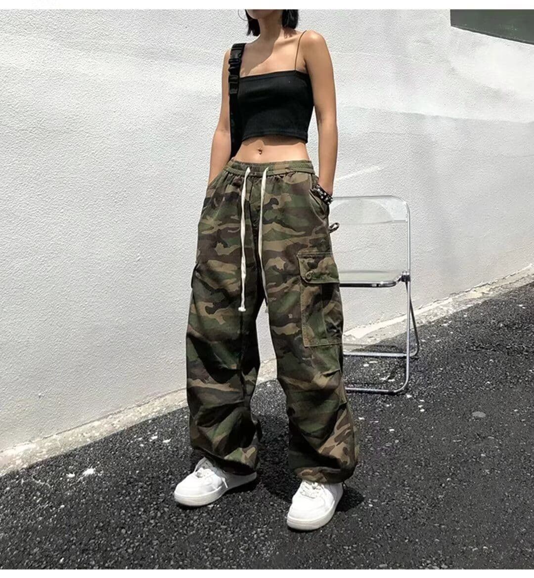 2026 아메리칸 거리 레트로 웃음 하 카모플라주 넓은 다리 워크웨어 팬츠 루즈핏 빅 포켓 캐주얼 바지 남자 롱 바지 상세 이미지 13
