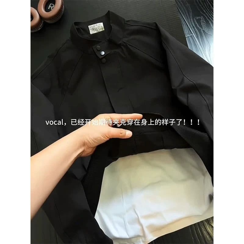 2026cleanfit 해체 플라잉 재킷 남성 봄 가을 고급 센스 스탠드 칼라 야구 유니폼 아메리칸 긍정적 인 어깨 재킷 상세 이미지 5