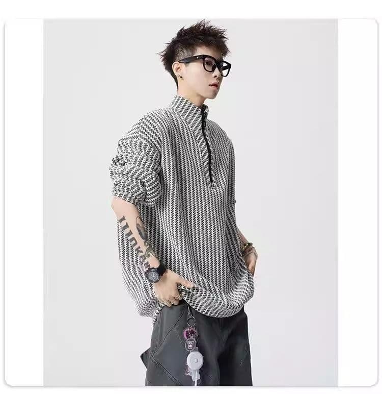 2026 해체 털이 있는 하프 지퍼 후드티 남자 빅 사이즈 악당 잘 생긴 풀오버 재킷 겨울 조수 브랜드 고급 센스 남성 의류 상세 이미지 20