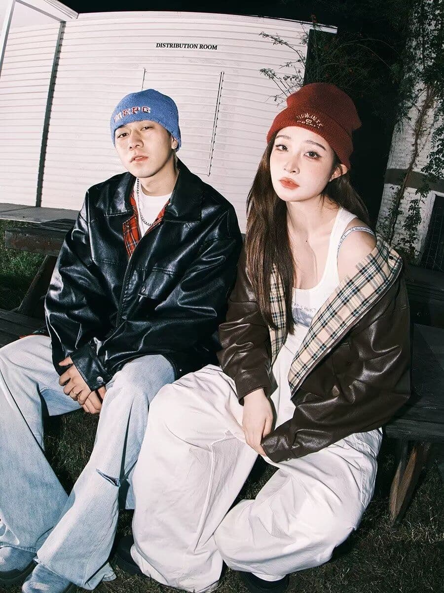 2026 새로운 가을 겨울 양면 착용 체크무늬 재킷 남녀 항구 바람 ins 야구 유니폼 루즈핏 가죽 재킷 재킷 바람막이 상세 이미지 6
