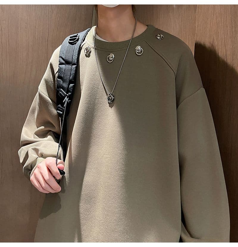 2026 레트로 oversize 어깨 패드 라운드 넥 후드티 남녀 징 디자인 센스 작은 대중 인사이드 가져 가라. 긴팔 재킷 상세 이미지 11