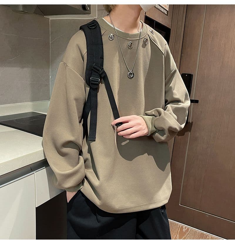 2026 레트로 oversize 어깨 패드 라운드 넥 후드티 남녀 징 디자인 센스 작은 대중 인사이드 가져 가라. 긴팔 재킷 상세 이미지 13