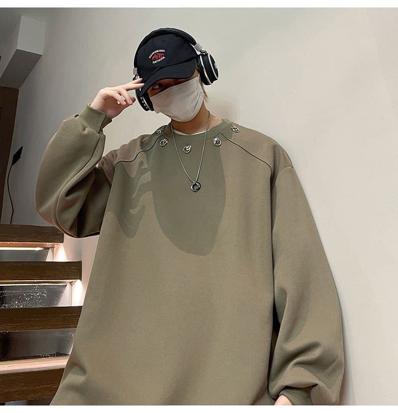 2026 레트로 oversize 어깨 패드 라운드 넥 후드티 남녀 징 디자인 센스 작은 대중 인사이드 가져 가라. 긴팔 재킷 상세 이미지 18