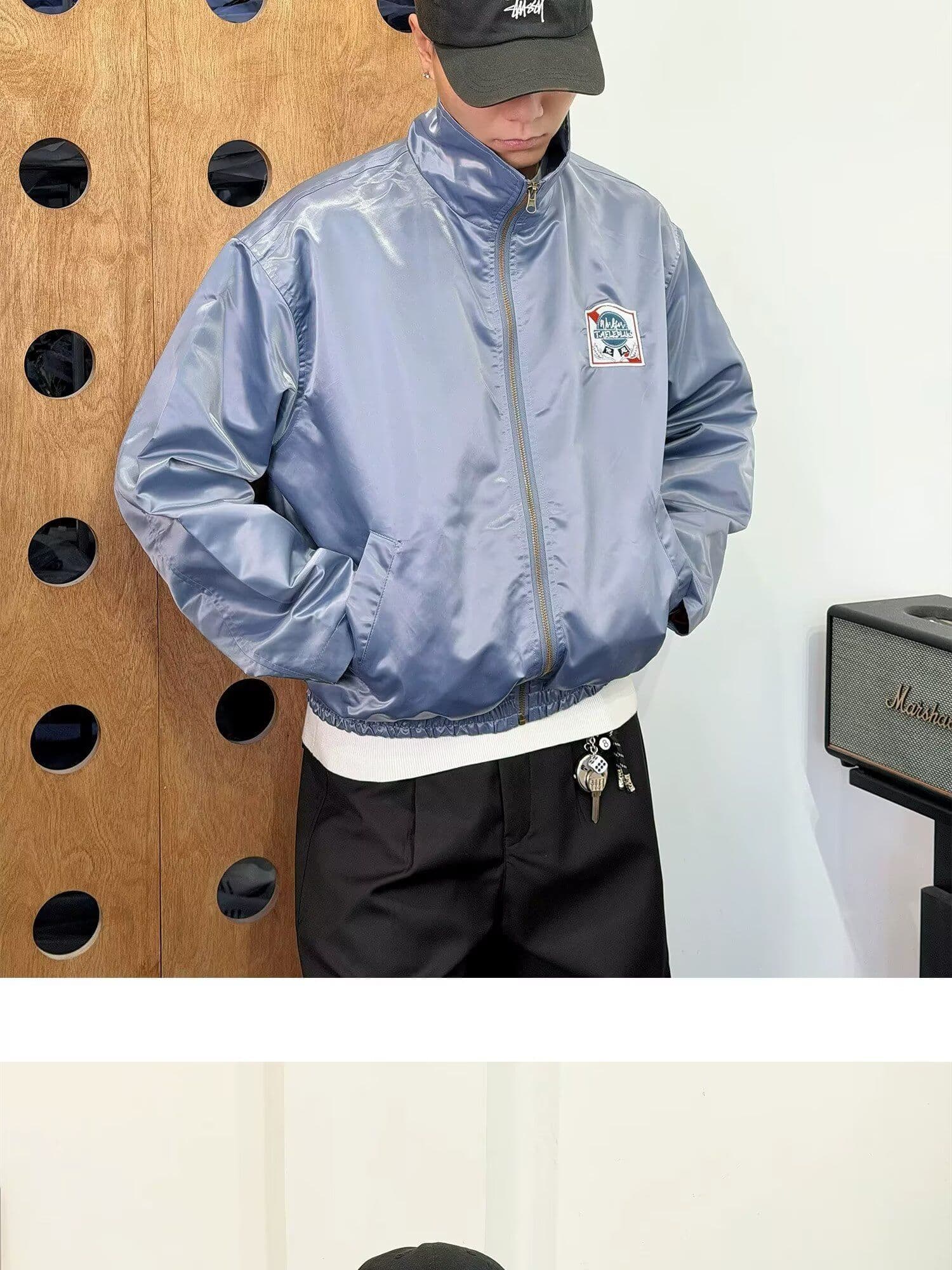 2026 아메리칸 질감 밝은 얼굴 파일럿 재킷 남자 여자 자수 쇼트 스타일 오토바이 서비스 가을 악당 잘 생긴 재킷 상세 이미지 11