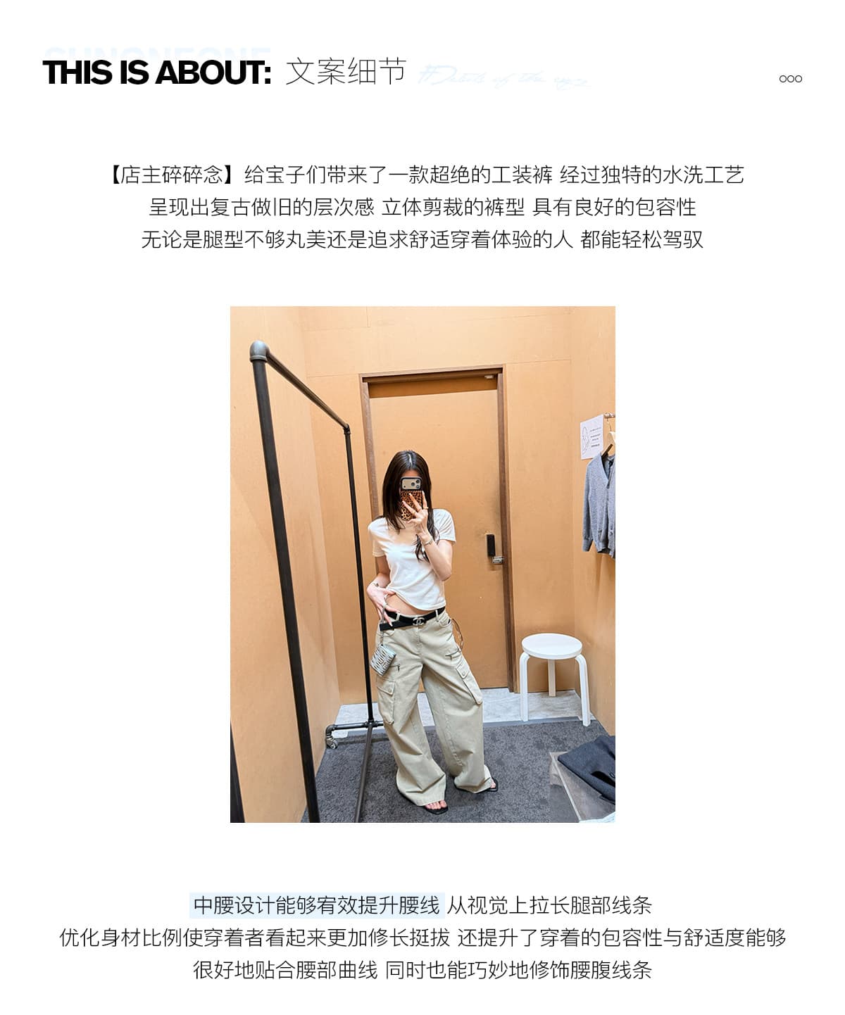 sunoneone 기타 주머니 루즈핏 스트레이트 아메리칸 레트로 카키 색 워크웨어 팬츠 여성 봄 워싱 캐주얼 바지 상세 이미지 3