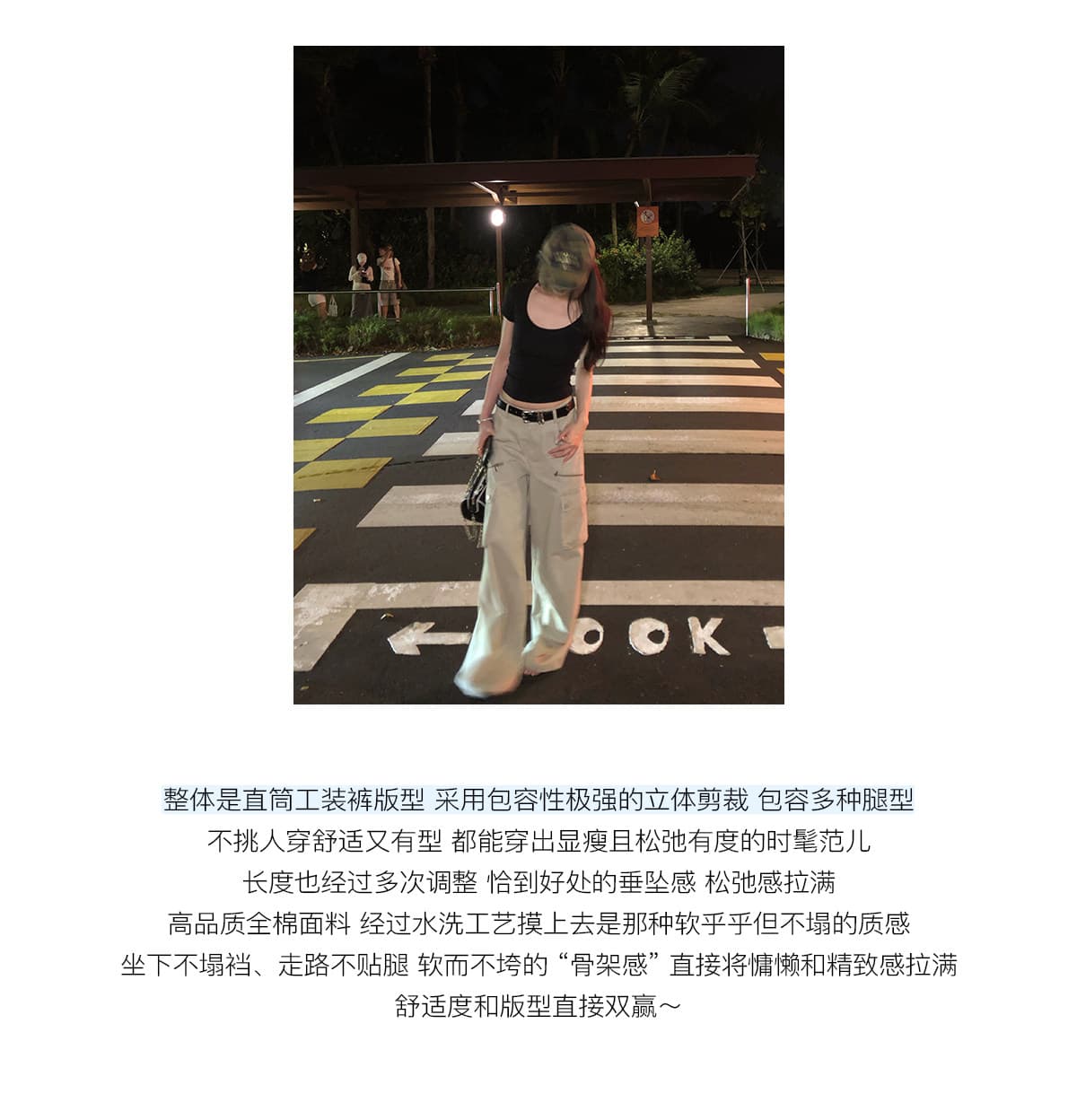 sunoneone 기타 주머니 루즈핏 스트레이트 아메리칸 레트로 카키 색 워크웨어 팬츠 여성 봄 워싱 캐주얼 바지 상세 이미지 5
