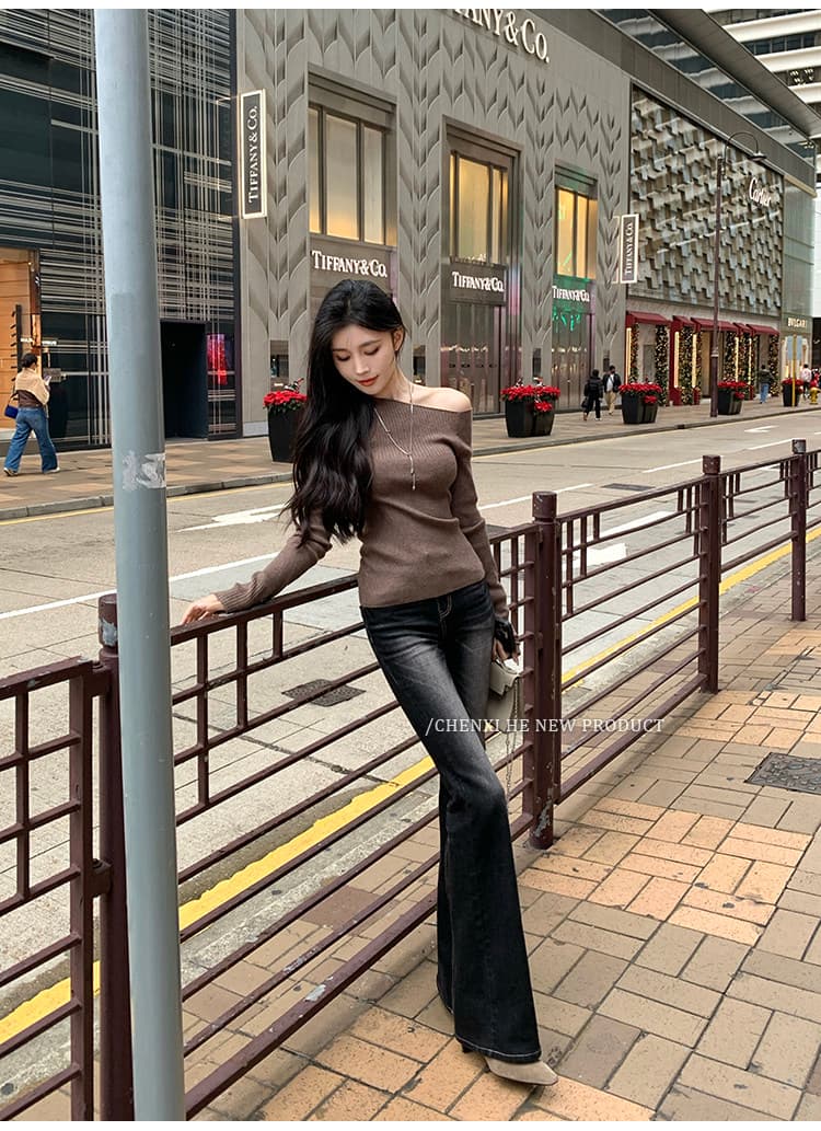 그는 아침 검정색 몸매 가꾸기 마이크로 나팔 청바지 여성 봄 새로운 아메리칸 핫걸 하이웨이스트 리프트 엉덩이 호스 슈 바지 상세 이미지 26