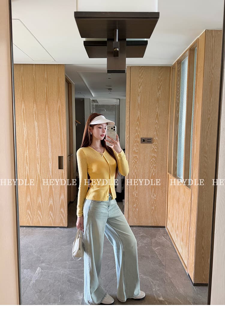 검은 콩 흠 얕은 봄 데님 라이 경기 서울 달빛 청바지 워싱 대나무 마디 질감 스트레이트 팬츠 긴 바지 여성 상세 이미지 29