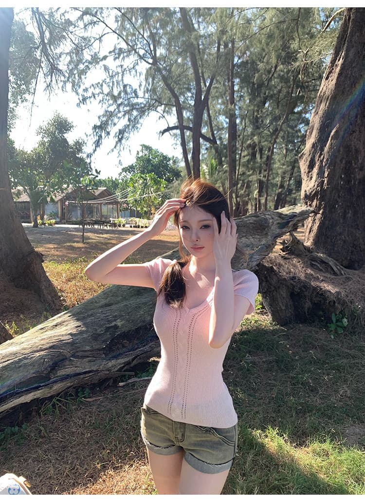 suuuicee 속도 새겨 져 있음 길다 다리 트리플 워싱 복합 공예 이중층 뒤집다 측면 레트로 마 오래된 데님 반바지 상세 이미지 9