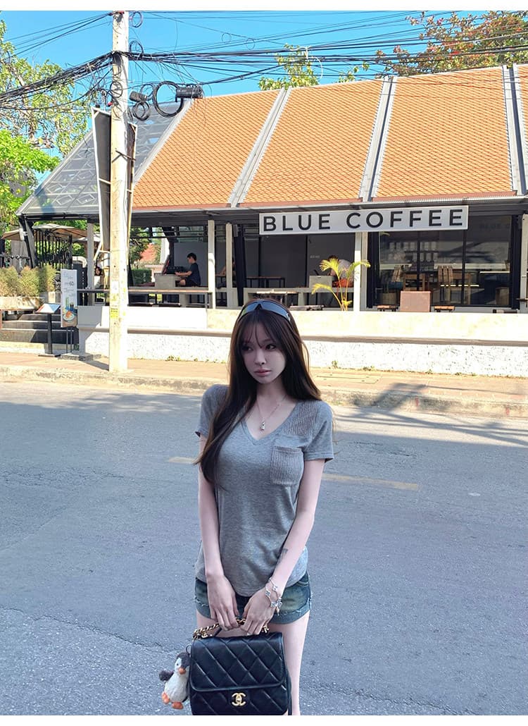 suuuicee 속도 새겨 져 있음 길다 다리 트리플 워싱 복합 공예 이중층 뒤집다 측면 레트로 마 오래된 데님 반바지 상세 이미지 35
