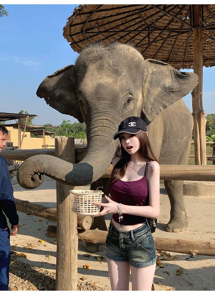 suuuicee 속도 새겨 져 있음 길다 다리 트리플 워싱 복합 공예 이중층 뒤집다 측면 레트로 마 오래된 데님 반바지 상세 이미지 45