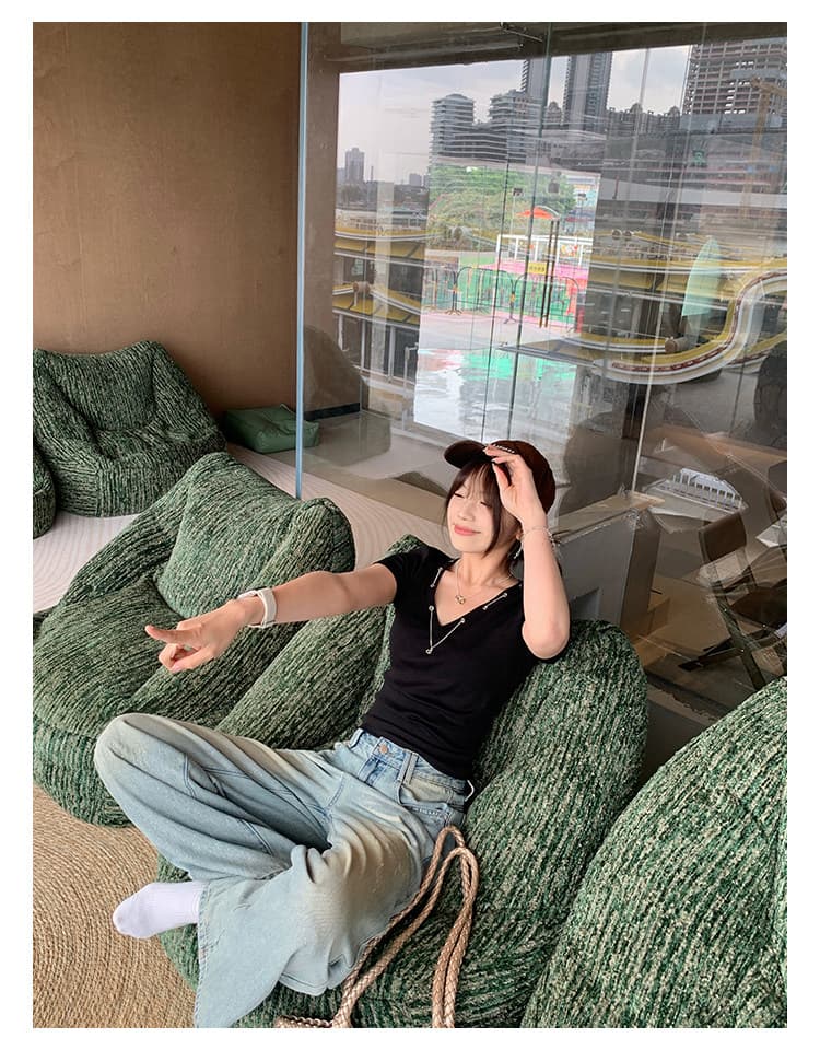 케이크를 잘라 직접 만든 작은 키 봄 여름 파란색 바지 아이들 패션 뜨거운 은 스팽글 스트레이트 넓은 다리 청바지 다용도 상세 이미지 23