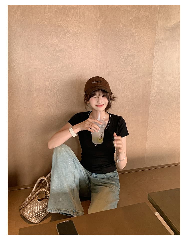 케이크를 잘라 직접 만든 작은 키 봄 여름 파란색 바지 아이들 패션 뜨거운 은 스팽글 스트레이트 넓은 다리 청바지 다용도 상세 이미지 42