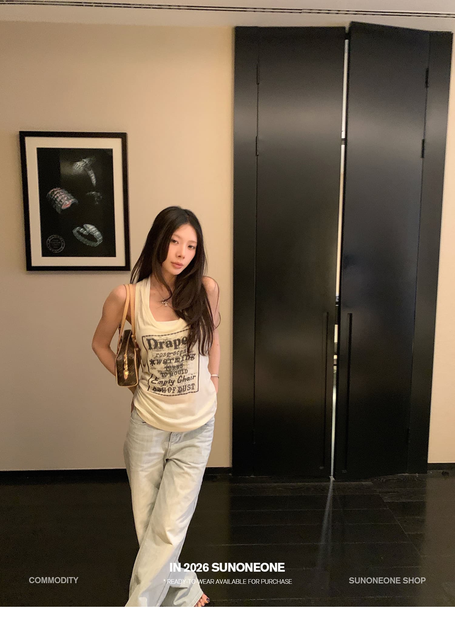 sunoneone 한 부서 워싱 하늘색 플립 커버 스트레이트 청바지 여성 여름 루즈핏 작은 키 캐주얼 바지 상세 이미지 33