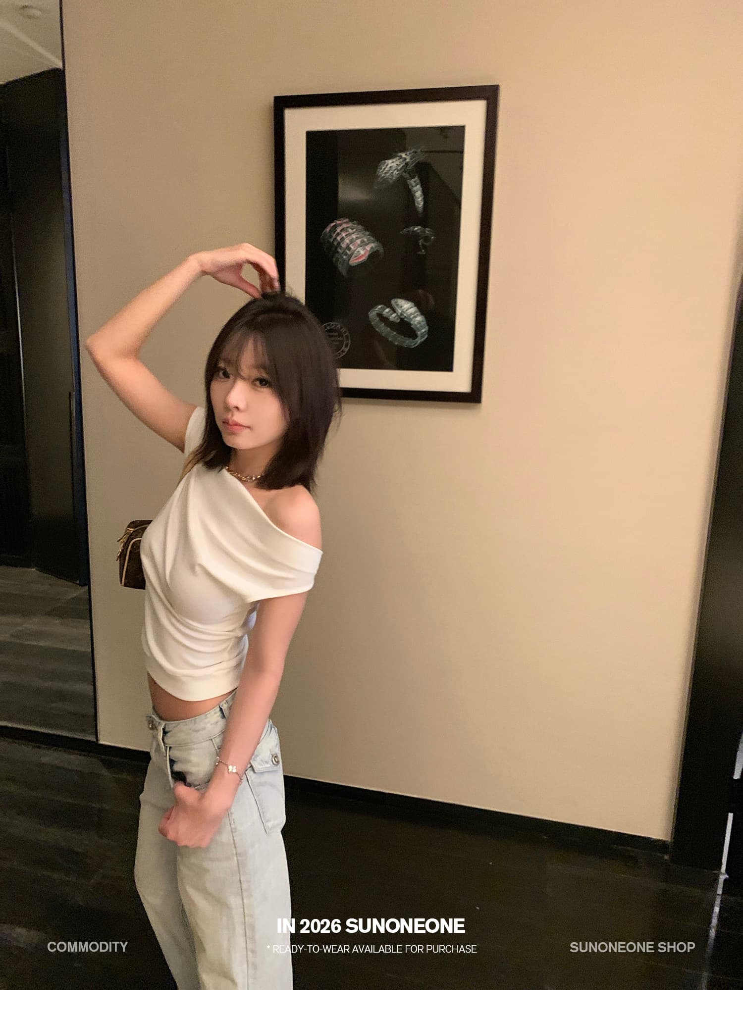 sunoneone 한 부서 워싱 하늘색 플립 커버 스트레이트 청바지 여성 여름 루즈핏 작은 키 캐주얼 바지 상세 이미지 36