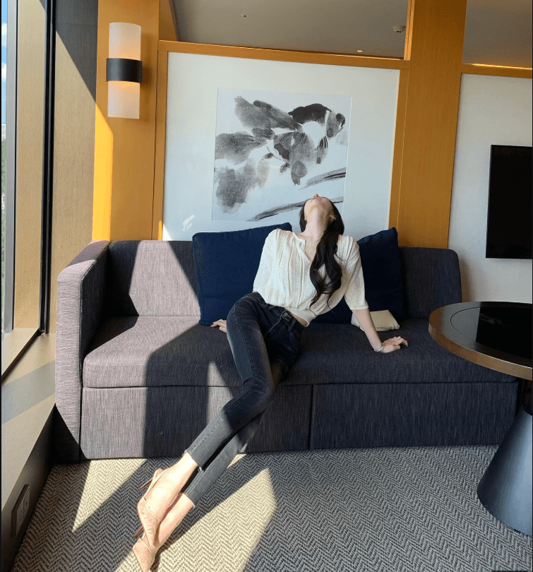 cher 챠오어 아름다운 다리 사실 기록 청바지 여성 어두운 회색 중간 허리 작은 발 바지 몸매 가꾸기 신축성 9부 바지 상세 이미지 10