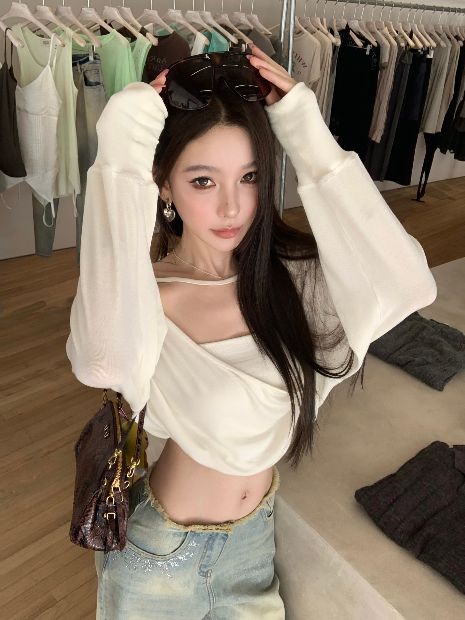 fbblimit 유성 가을 거친 가장자리 로우 웨이스트 레트로 워싱 마 오래된 핫픽스 청바지 다용도 스트레이트 팬츠 상세 이미지 25