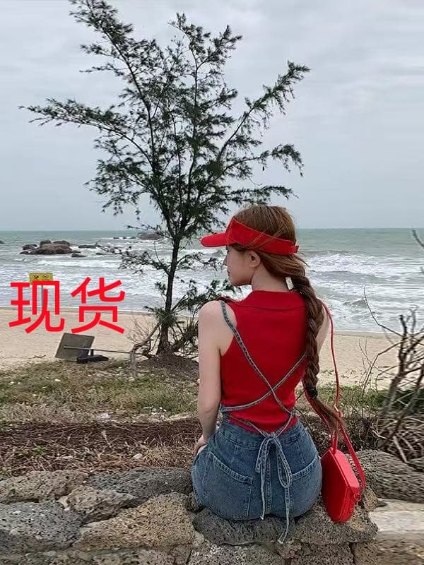 활력 연령 감소 스트랩 멜빵 데님 반바지 여성 2026 년 여름 섹션 루즈핏 슬림해 보이는 올인원 핫 바지 이미지 2