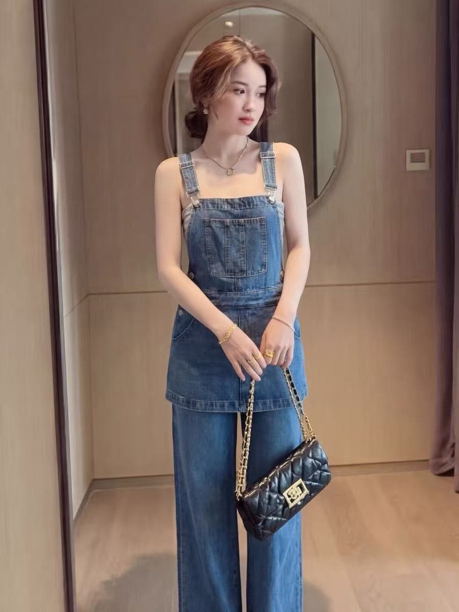 루즈핏 캐주얼 작은 대중 패션 스트레이트 팬츠 2026 오리지널 디자인 센스 다용도 데님 멜빵 바지 여성 이미지 3