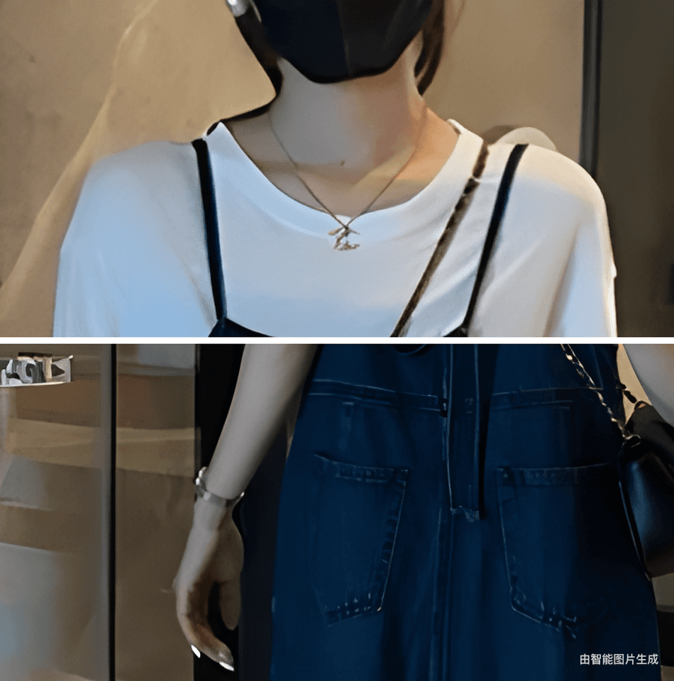 패션 데님 멜빵 바지 여성 새로운 외국 가스 슬림해 보이는 슬립 올인원 바지 상세 이미지 6