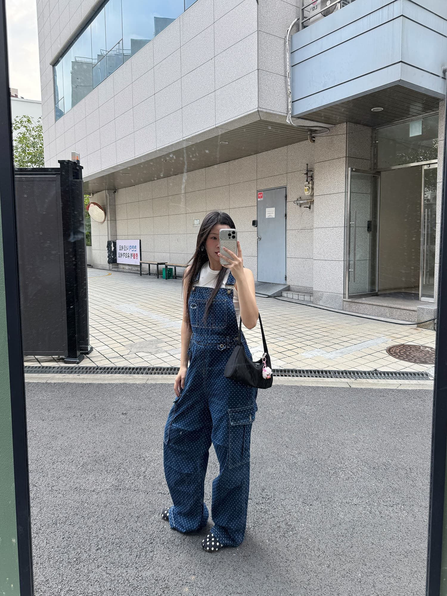 wayneprince 아메리칸 레트로 도트 무늬 프린트 멜빵 바지 거리 캐주얼 다용도 긴 바지 트렌디 상세 이미지 16